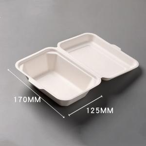 China Takeaway Bagasse Lunch Box Sugarcane Disposable Containers 600ml wholesale