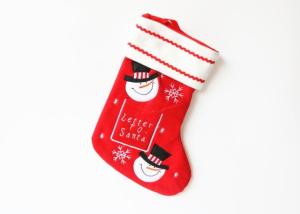 China Personalized Christmas Stockings , Red Embroidered Christmas Stocking wholesale