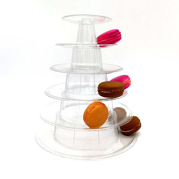 Self Assemble Circle 6 Tier Macaron Tower Macaron Display Tray Acrylic