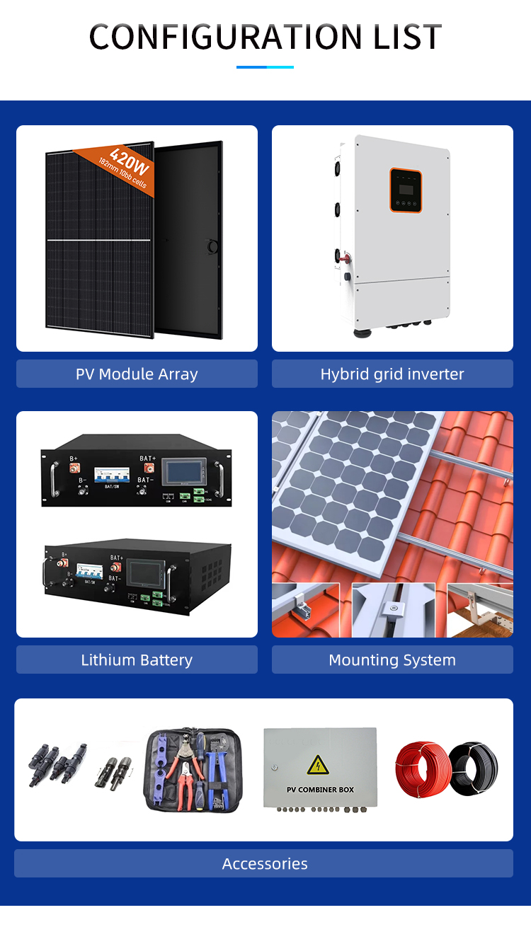 Energy Storage Solar Panel Power System Roof Mounting For Home 20KW