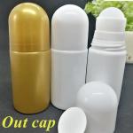 Empty 50ml Essential Oil Cosmetic Plastic HDPE Roller Bottle White Deodorant
