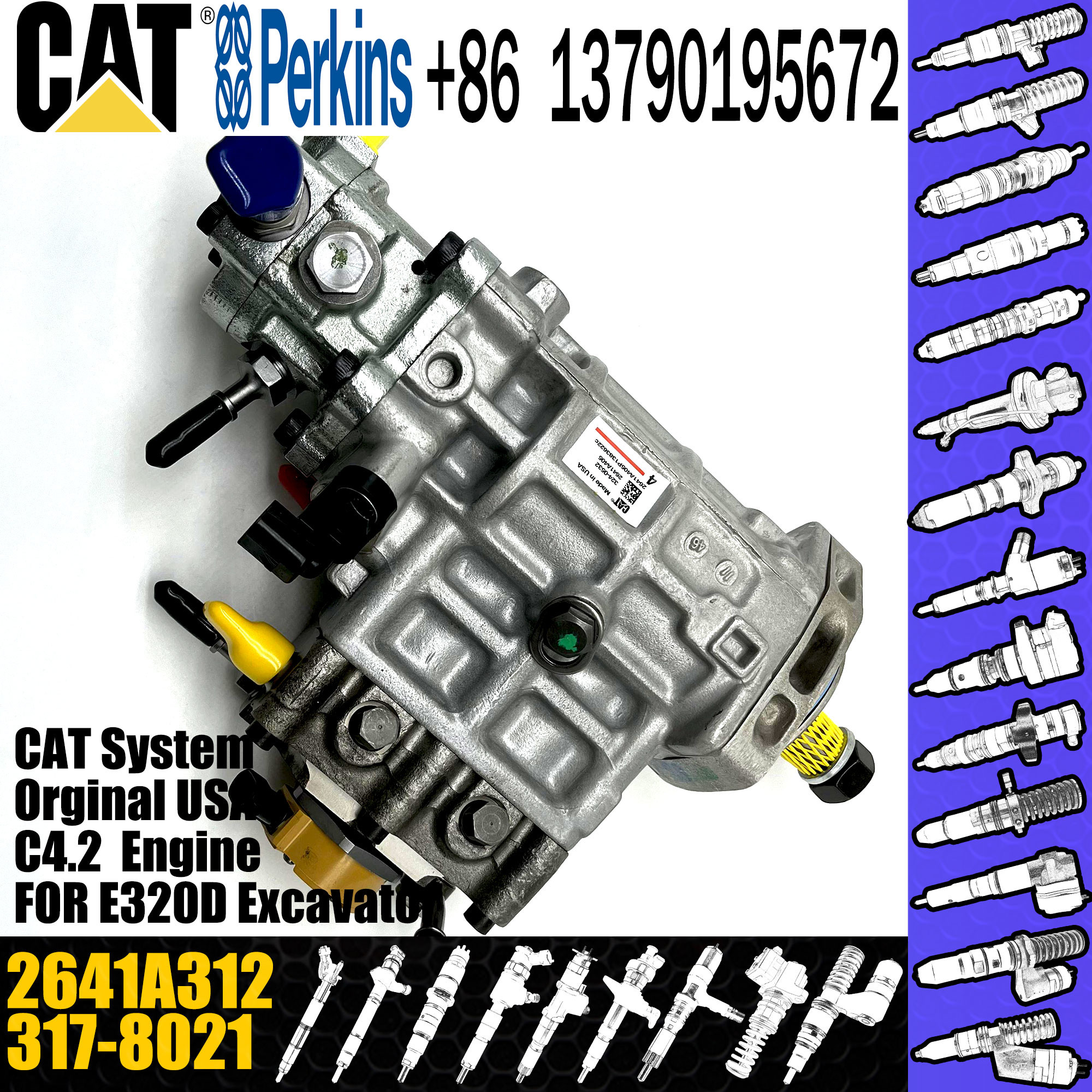 295-9126 Diesel Engine Fuel Pump 326-4635 2641A306 With Genuine Packing