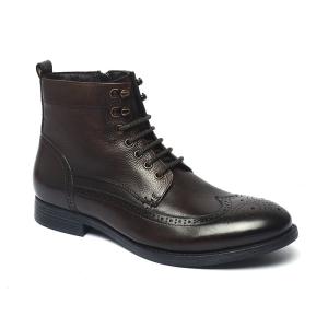 China Brown Lace Up Anti Odor Breathable Mens Genuine Leather Boot wholesale