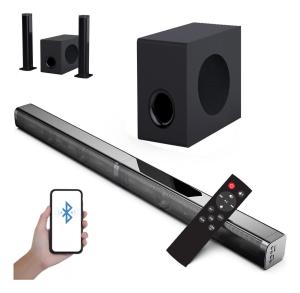 China Bluetooth Wireless Soundbar Gray Wood Bluetooth Soundbar With 230W Outputs wholesale