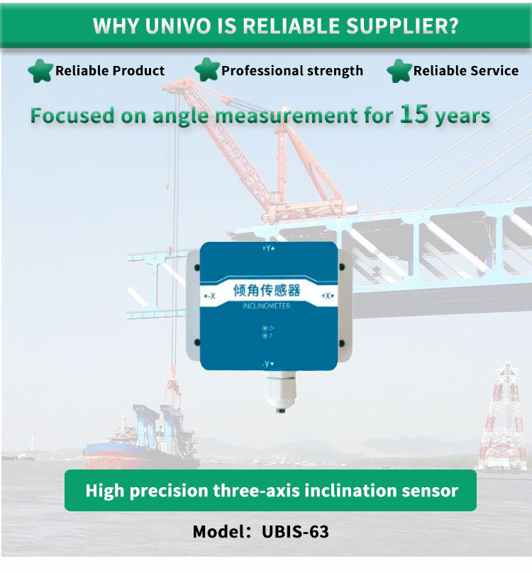 X-Y-Z Measurement Axis UNIVO UBIS-63Y RS485 Dual Axis Inclinometer for Industrial