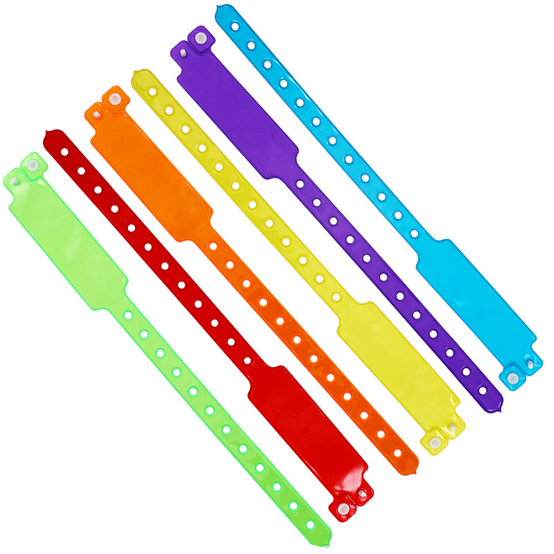 Soft Personalised Vinyl Wristbands , Snap Lock Vinyl ID Wristbands