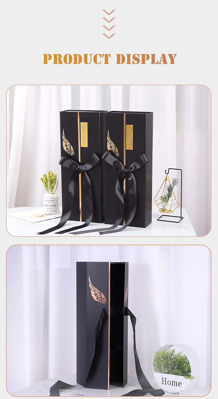 Black Square Cardboard Foldable Luxury Flower Gift Box Flower Packaging Box Paper Flower Box