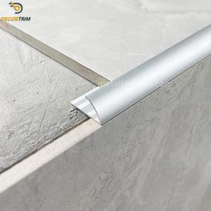 China Round Chrome Metal Tile Edge Trim Aluminum Alloy 6063 Finishing wholesale