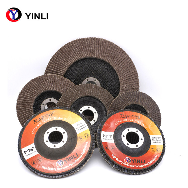 Calcined Aluminum 115mm Flap Disc , 40 Grit Flap Wheel For Stainless Steel Polishing
