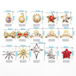 China Hot NEW Wholesale Alloy Jewelry 3D Nail Art Jewelry Nail rhinestones Sticker Supplier Number ML3125-3139 wholesale