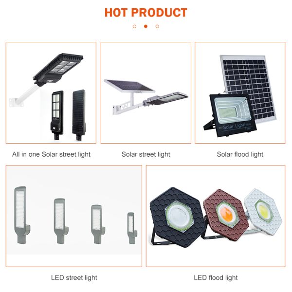 Waterproof Outdoor LED Solar Garden Light 6500K 3000K 4000K 1200 Lm/W 8W