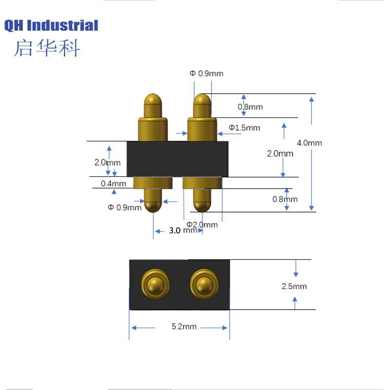 2Pin 3.0mm Pitch Republic Of Korea Automotive Connector Magnetic spring loaded pin Connector Magnetic Cable Connector