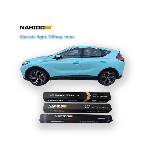 Anti Scratch 3m Vinyl Car Wrap PET Tifany Blue Self Healing Color Change Film