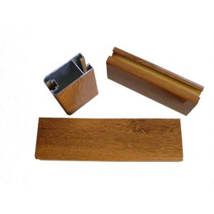 Professional Customized Screen 28 Casement Window Aluminium Profile Wood Finish