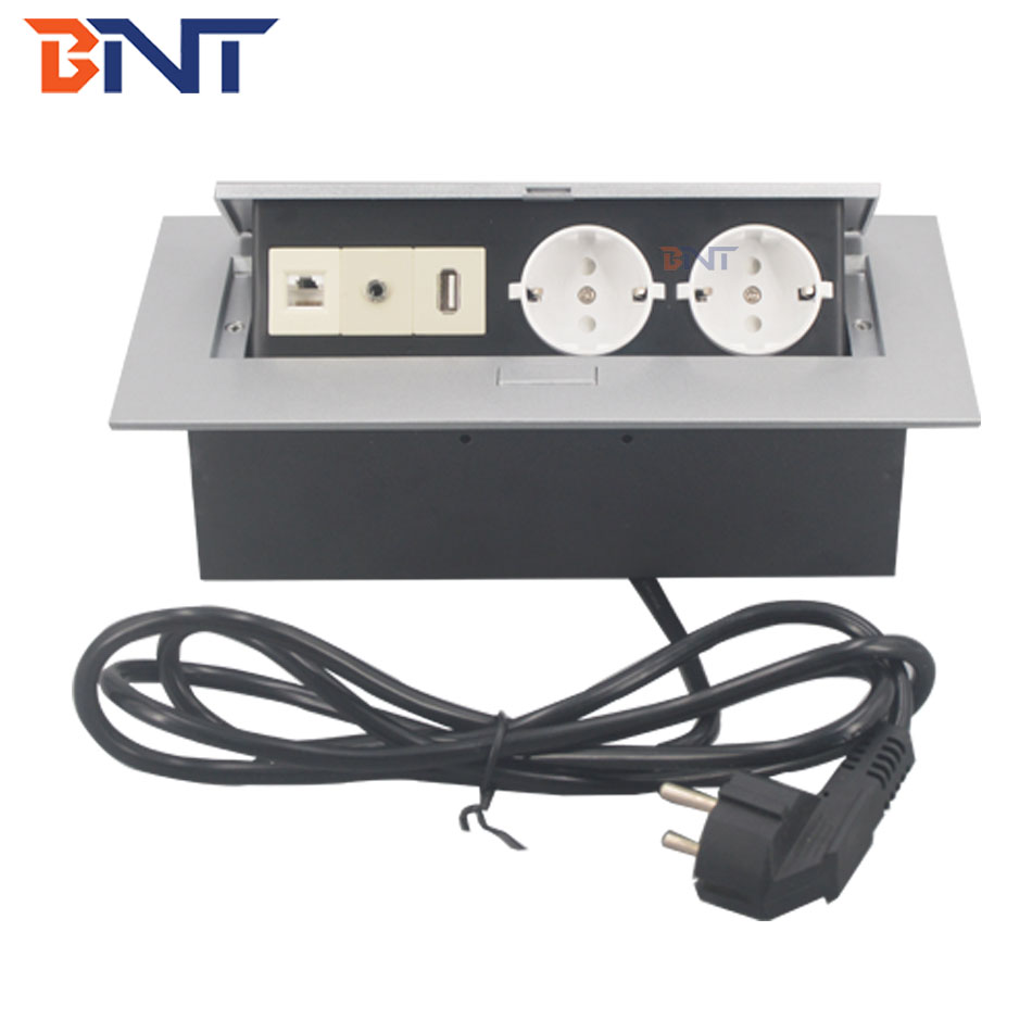 Hottest EU power pop up type office table electric socket box with usb