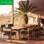 Modern Hotel Outdoor Furniture Set PE Rattan Solid Teak Wood Courtyard Chair and