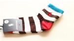 Colorful stripe design customized embroiderying logo OEM cozy cotton terry socks