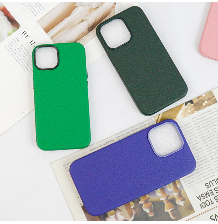 Waterproof Full Wrapped Fold Edge Pebble Grain Phone Case For Iphone 13 Pro 14pro Max