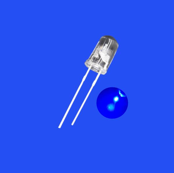 Flashing LED 5mm 0.5Hz 1/2 Duty Cycle Blue Color 460-470nm 1200mcd Clear Lens