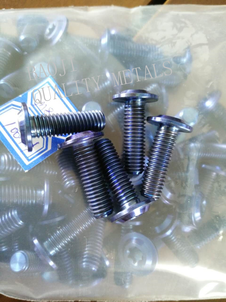 Anodized Gr2 Titanium Hex Bolt M6 30mm Size With Laser Logo OEM
