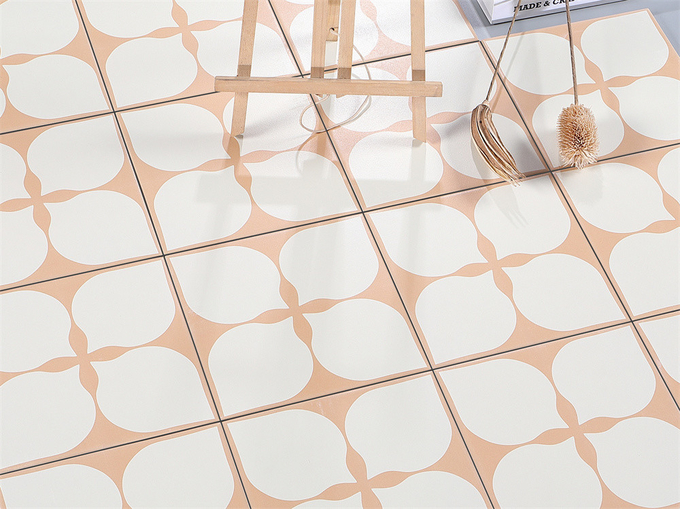 Eco-Friendly Beige 200x200mm Floor And Wall Floret Ceramic Rustic Tiles For Balcony And Bathroom