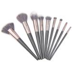 9PCs Hairline Alu Ferrule Travel Makeup Brush Set