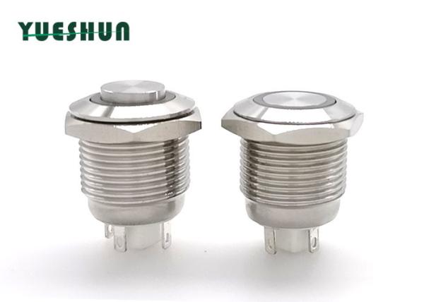 Quality 12V 24V Stainless Steel Push Button Switch , 16mm Push Button Reset Switch for sale
