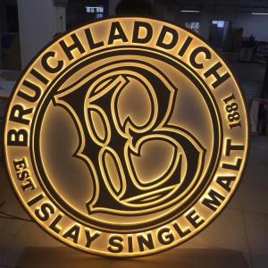 China UL ROHS 3D LED Advertising Light Box / Round Outdoor Acrylic Light Box Sign wholesale