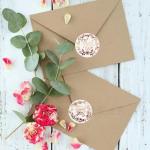 Flower Waterproof Wedding Label Sticker Packaging Thank You Circle Stickers