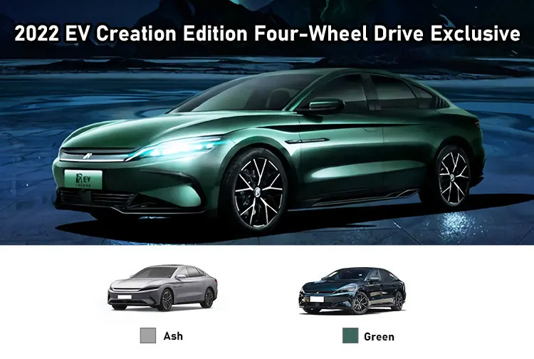 BYD Han EV 4WD High Speed Electric Cars Glacial Blue Wheel Base 2920 Max Speed 185Km/h