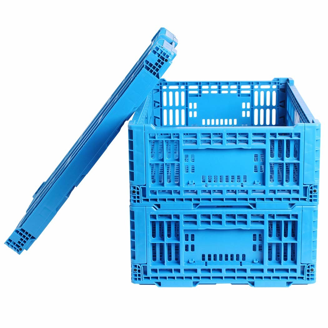 Multiple Size Folding Green Plastic Fruit Crate For Supermarket