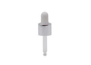 China Aluminum Silver 18mm Glass Dropper , Oil Droppers With Measurements wholesale