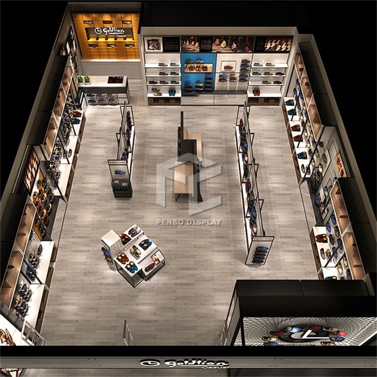 T5 LEDShoe Store Display Furniture Powder Coating Monomer Design
