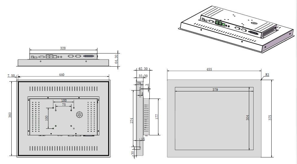 Rugged 19 Inch All-In-One Industrial Grade Android Panel PC With Resistive Touch Screen