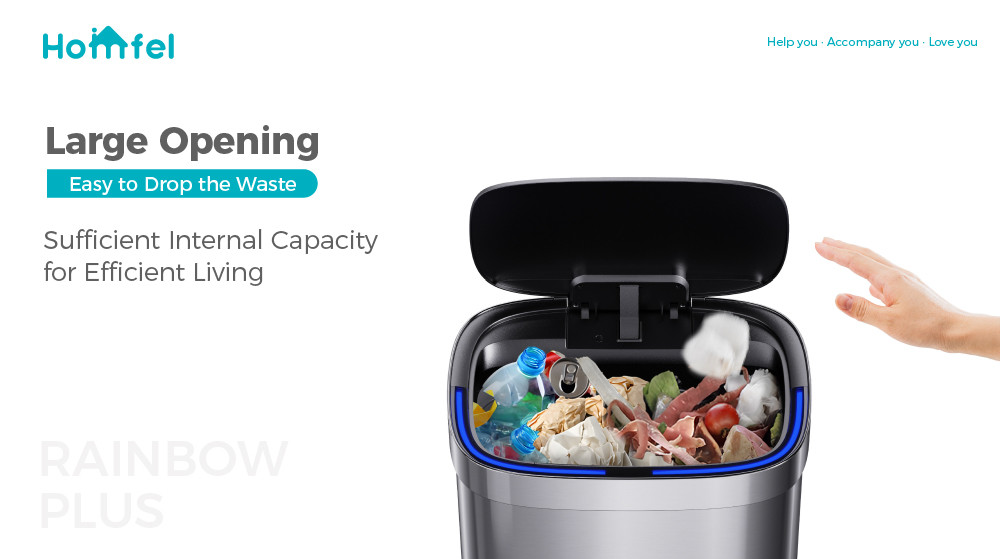 Household 65L Touchless Smart Sensor Waste Bin for Office Kitchen Stainless Steel Automatic Garbage Container