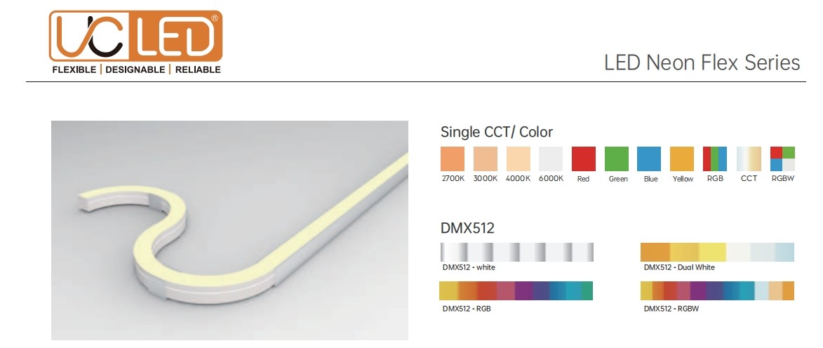 Flame Resistant LED Neon Flex Strip IP67 Waterproof With Visible Cutting Guide Window