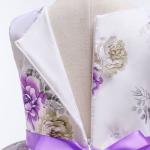 Hot Sale Toon Purple Girl Dress Bow Belt Printed Mesh Gown Princess Dress Tutu