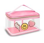 Chenille embroidery alphabet makeup bag Transparent waterproof PVC portable