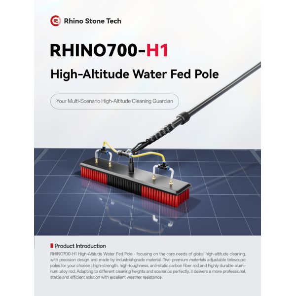 Water Fed Pole with Water Pump Telescopic High Places Window Glass PV Cleaning Kit Tools Photovoltaic Care Product