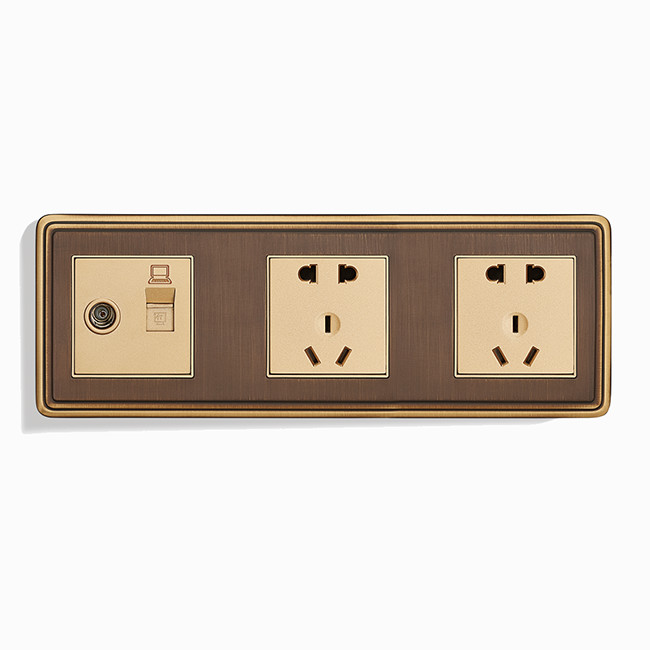 Brass Bedroom Socket And Switch Button