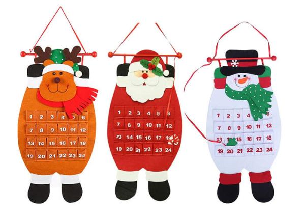 Quality 3D Hanging Countdown Wall Calendars 12.99 X 27.56 Inch Felt Christmas Decorations for sale
