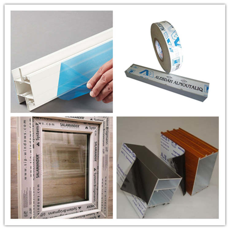 PE 60 Micron Window Glass Protection Film White Black For Aluminium Frame