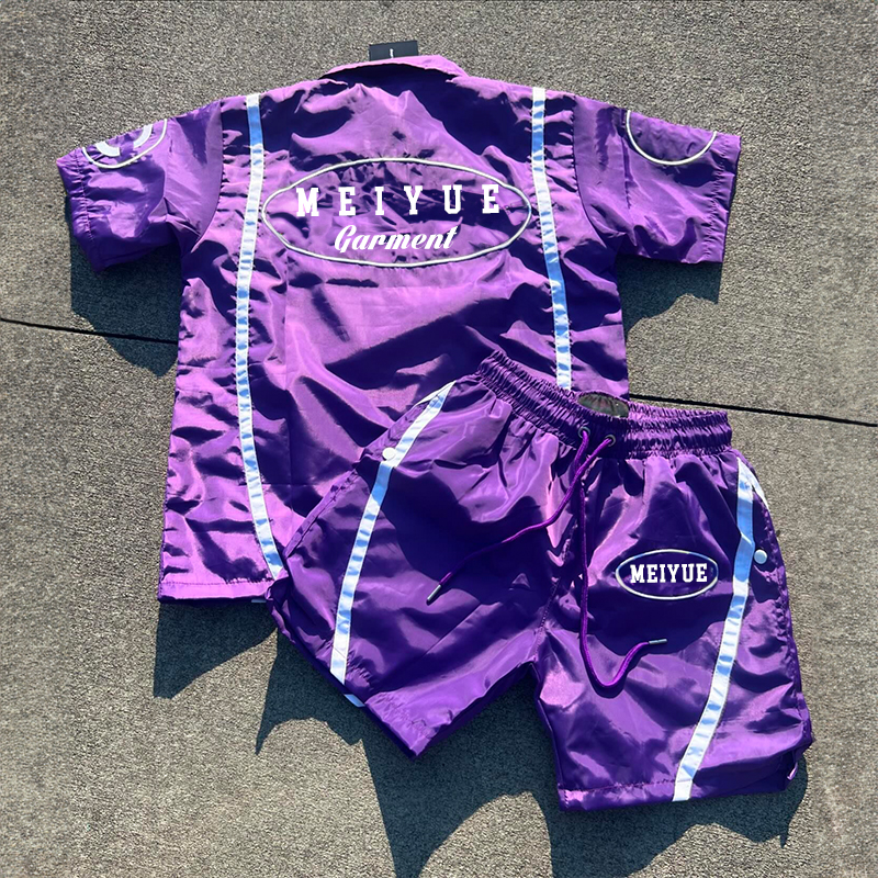 Custom Logo 2 Piece Short Set Polyester Polo Shirts Short Jogging Suit Quick Dry