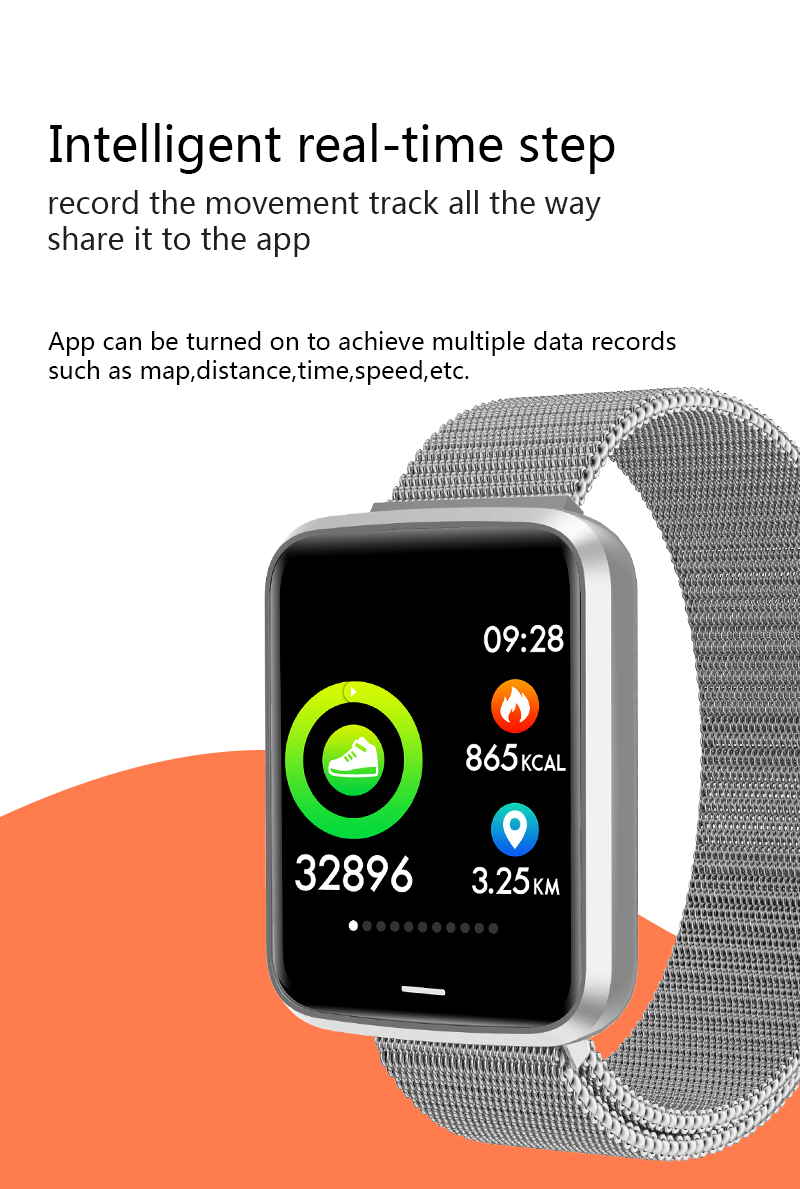 1.3inch Sport Touchscreen Smartwatch Reloj Inteligent SLIDER Square Dial