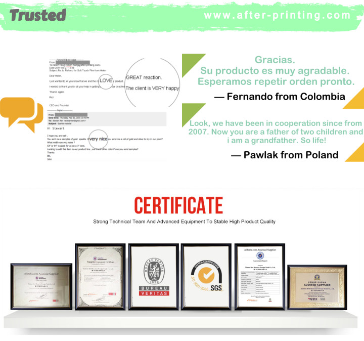 Experienced Professional China Stamping Foil Manufacturers Cold Foil Supplier