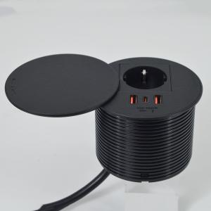 China Office Furniture round EU power outlet &amp; 2 usb a+ 1c for sofa coffee table charging station wholesale