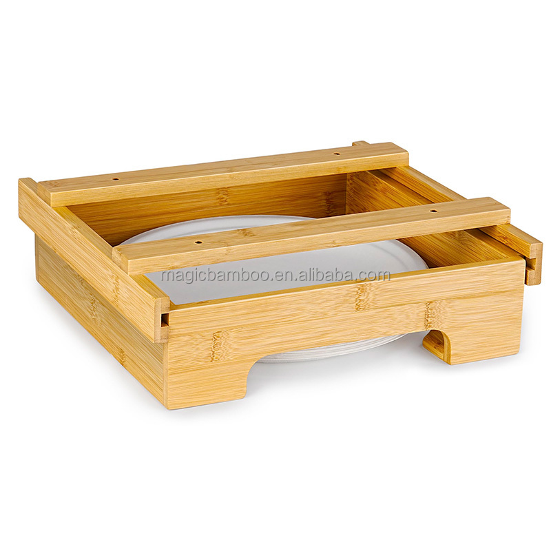 Tableware Type Dinnerware Bamboo Under Cabinet Paper Plate Dispenser for Your Kitchen