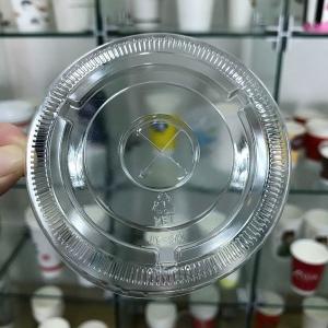China 90mm Flat Plastic Cup Lid For Cold Drinking Cups Transparent Heat - Resistant wholesale