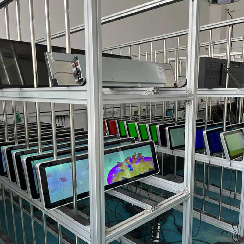 Custom Supermarket Square Advertising bar LCD panel Wall Mounted Hanging Stretched Bar LCD Displays
