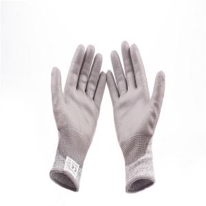 China 13 Gauge Cut Resistant Hand Gloves Common Cuff PU Coated On The Palm Customized Logo wholesale